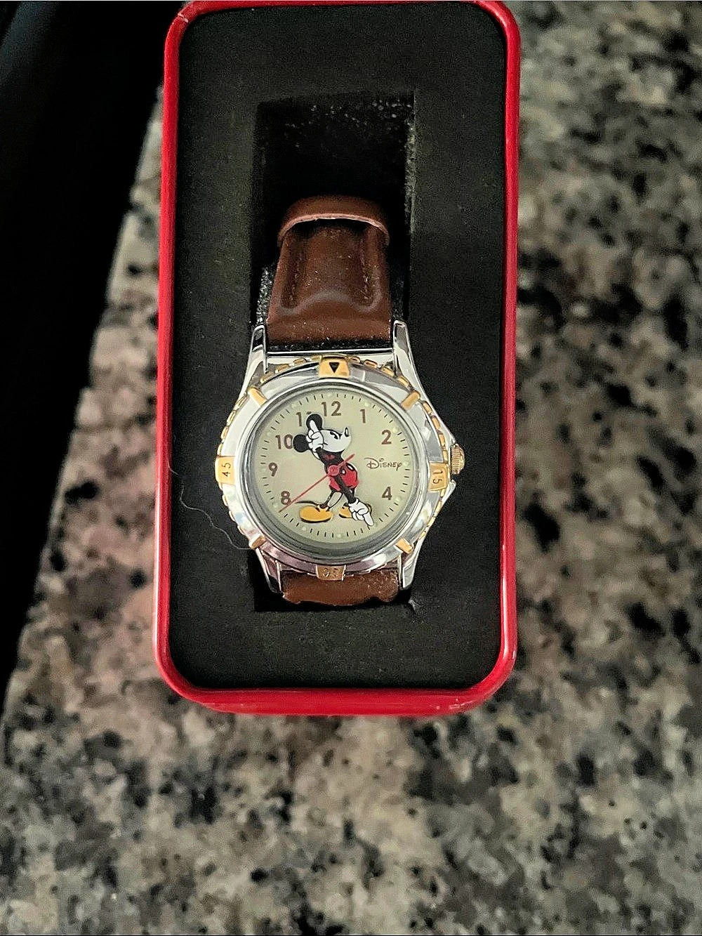 Disney Mickey Mouse Watch Brown & Gold